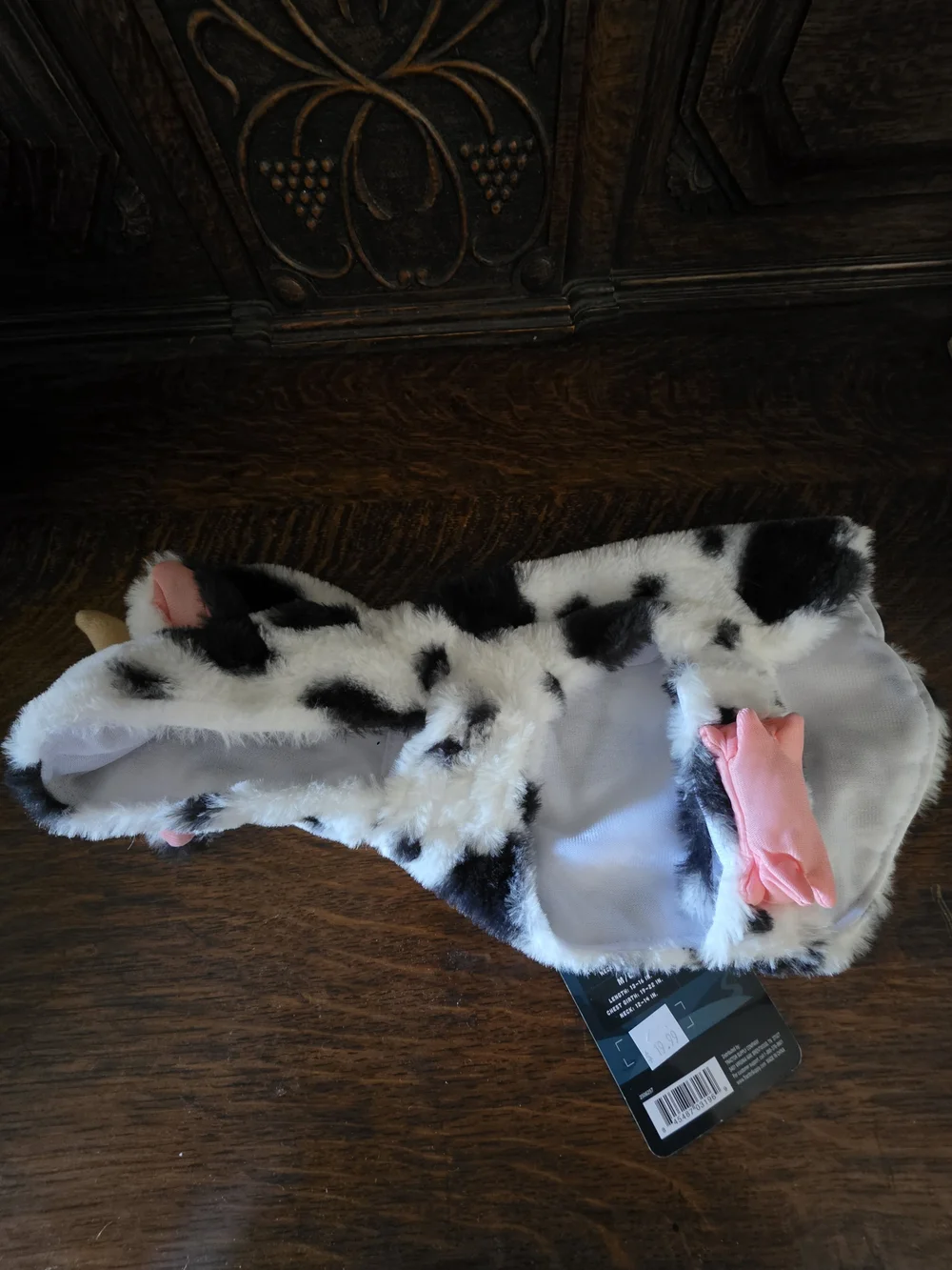 Retriever Cow Dog Costume XS/S NWT